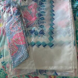NWT Lilly Pulitzer Pareo Cover-Up + Hair Scrunchie Multi Roar of the Seas